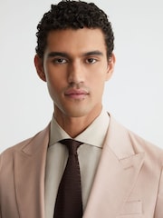Reiss Dusty Pink United Wool Single-Breasted Tailored-Fit Blazer - Image 3 of 7