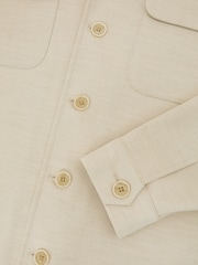 Reiss Stone Peshi Twin-Pocket Button-Through Overshirt - Image 10 of 10