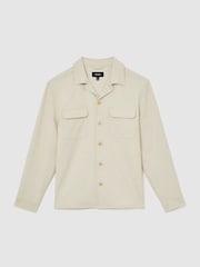 Reiss Stone Peshi Twin-Pocket Button-Through Overshirt - Image 2 of 10