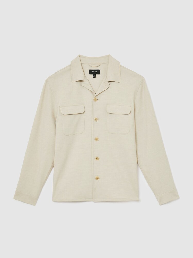 Reiss Stone Peshi Twin-Pocket Button-Through Overshirt - Image 2 of 10 Reiss Stone Peshi Twin-Pocket Button-Through Overshirt - Image 2 of 10
