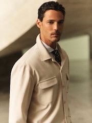 Reiss Stone Peshi Twin-Pocket Button-Through Overshirt - Image 3 of 10