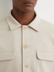 Reiss Stone Peshi Twin-Pocket Button-Through Overshirt - Image 7 of 10