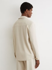 Reiss Stone Peshi Twin-Pocket Button-Through Overshirt - Image 9 of 10
