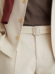 Piatră - Reiss Peshi Relaxed-Fit Belted Pintuck Trousers - Imaginea 6 din 9
