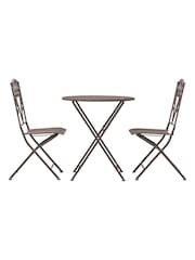 Gallery Home Black Brighton Garden 2 Seater Bistro Set - Image 4 of 4