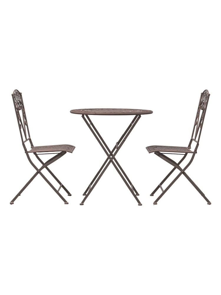 Gallery Home Black Brighton Garden 2 Seater Bistro Set - Image 4 of 4