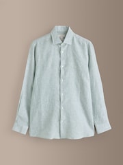 Neutral Regular Fit Signature Linen Long Sleeve Smart Shirt - Image 1 of 3