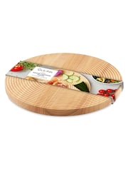 Sur La Table Natural Wood Round Large Chopping Board - Image 2 of 5