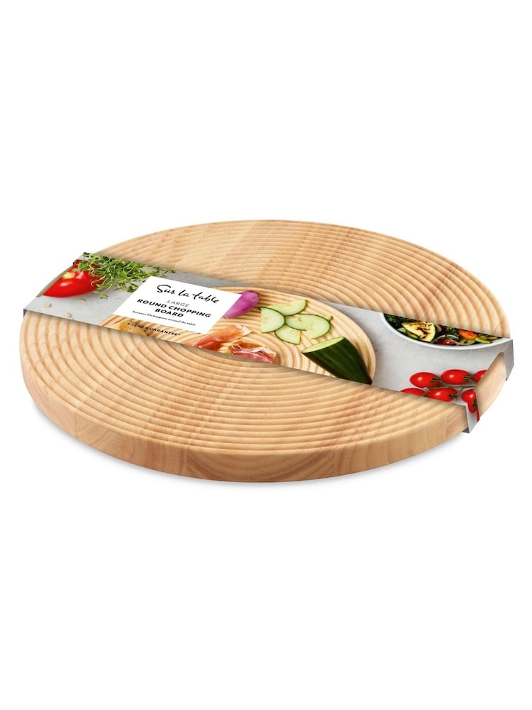 Sur La Table Natural Wood Round Large Chopping Board - Image 2 of 5 Sur La Table Natural Wood Round Large Chopping Board - Image 2 of 5