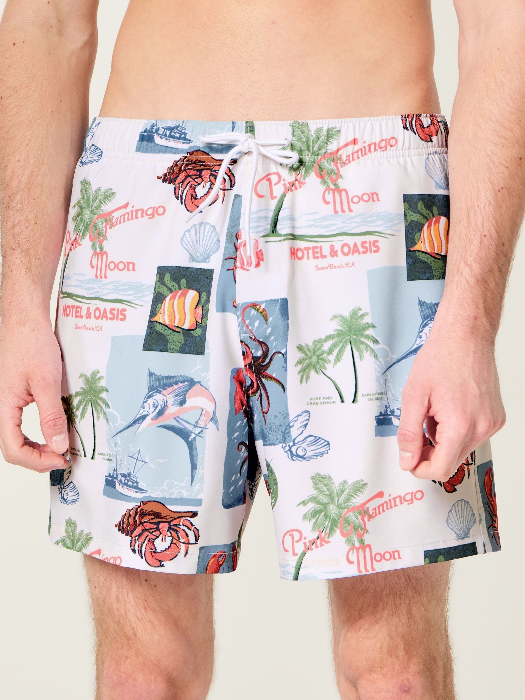 Buy Hollister White Print 5.5 Inch Swim Shorts from Next USA