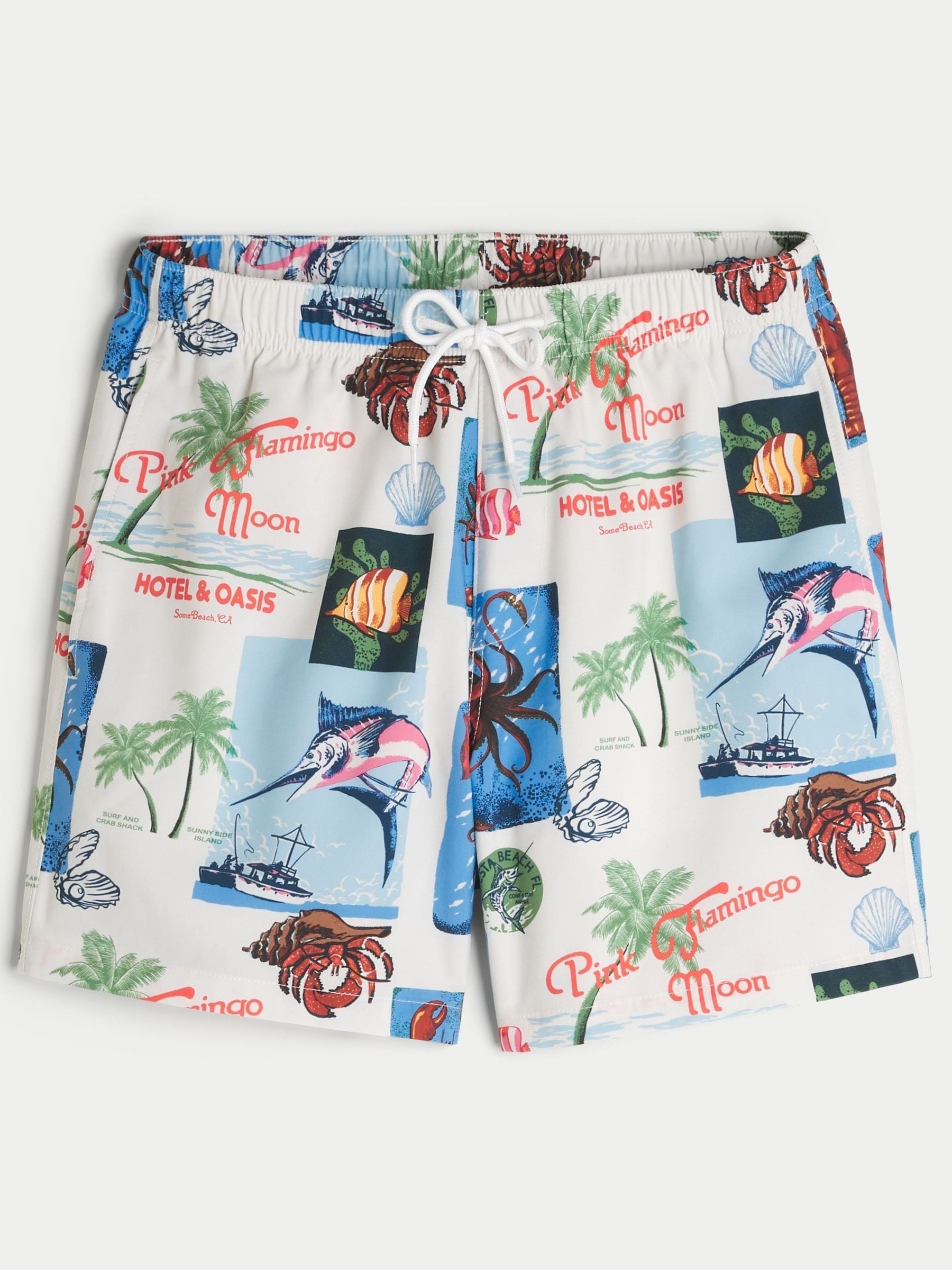 Buy Hollister White Print 5.5 Inch Swim Shorts from Next USA