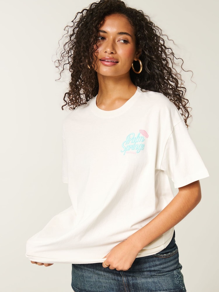 Hollister White T-Shirt - Image 1 of 5