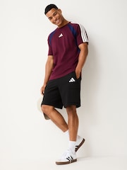adidas Burgundy Seasonal Essentials Colorblock T-Shirt - Image 2 of 4