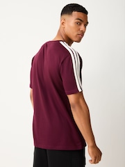 adidas Burgundy Seasonal Essentials Colorblock T-Shirt - Image 3 of 4