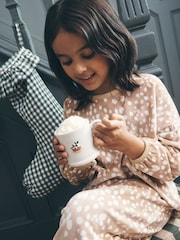 Neutral Deer Print Fleece Cosy Pyjamas (3-16yrs) - Image 1 of 4
