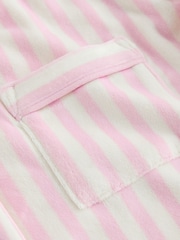Pink/White Stripe Cosy Fleece Button Through Pyjamas (2-16yrs) - Image 7 of 8