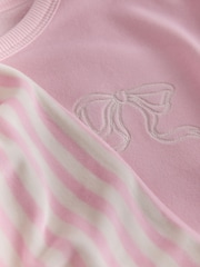 Ecru/Pink Bow - Fleece Cosy Pyjamas (3-16yrs) - Image 7 de 8