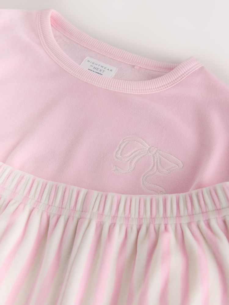 Ecru/Pink Bow - Fleece Cosy Pyjamas (3-16yrs) - Image 8 de 8 Ecru/Pink Bow - Fleece Cosy Pyjamas (3-16yrs) - Image 8 de 8