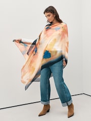 Pink Floral Plisse Lightweight Scarf - Image 2 of 6