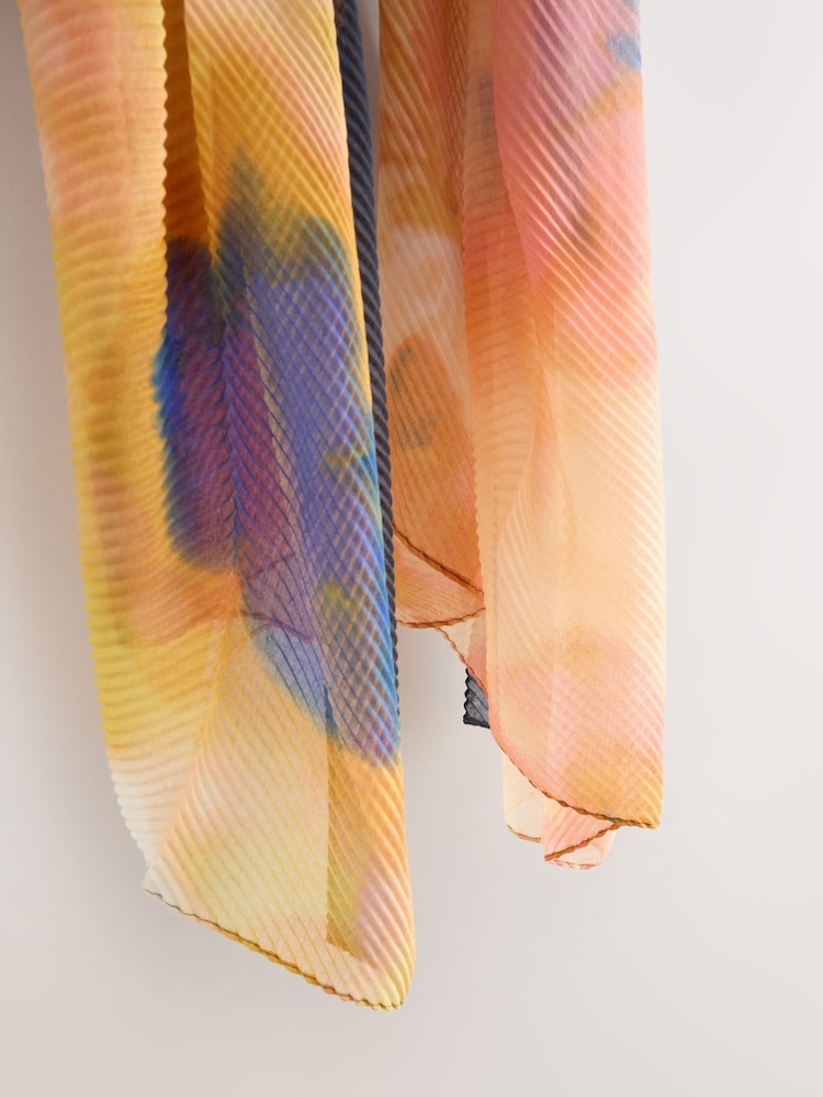Pink Floral Plisse Lightweight Scarf - Image 6 of 6