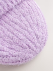 Lilac/Purple Ribbed Beanie Hat - Image 7 of 7