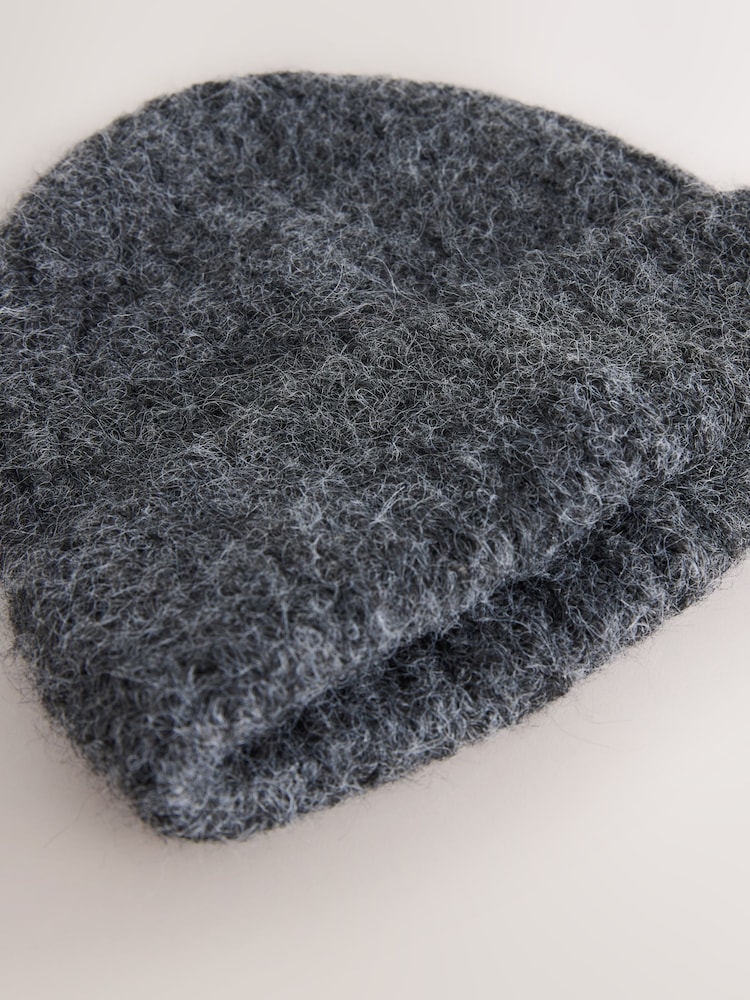 Charcoal Grey Ribbed Beanie Hat - Image 5 of 5 Charcoal Grey Ribbed Beanie Hat - Image 5 of 5