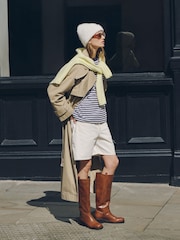 Cream Ribbed Beanie Hat - Image 2 of 6