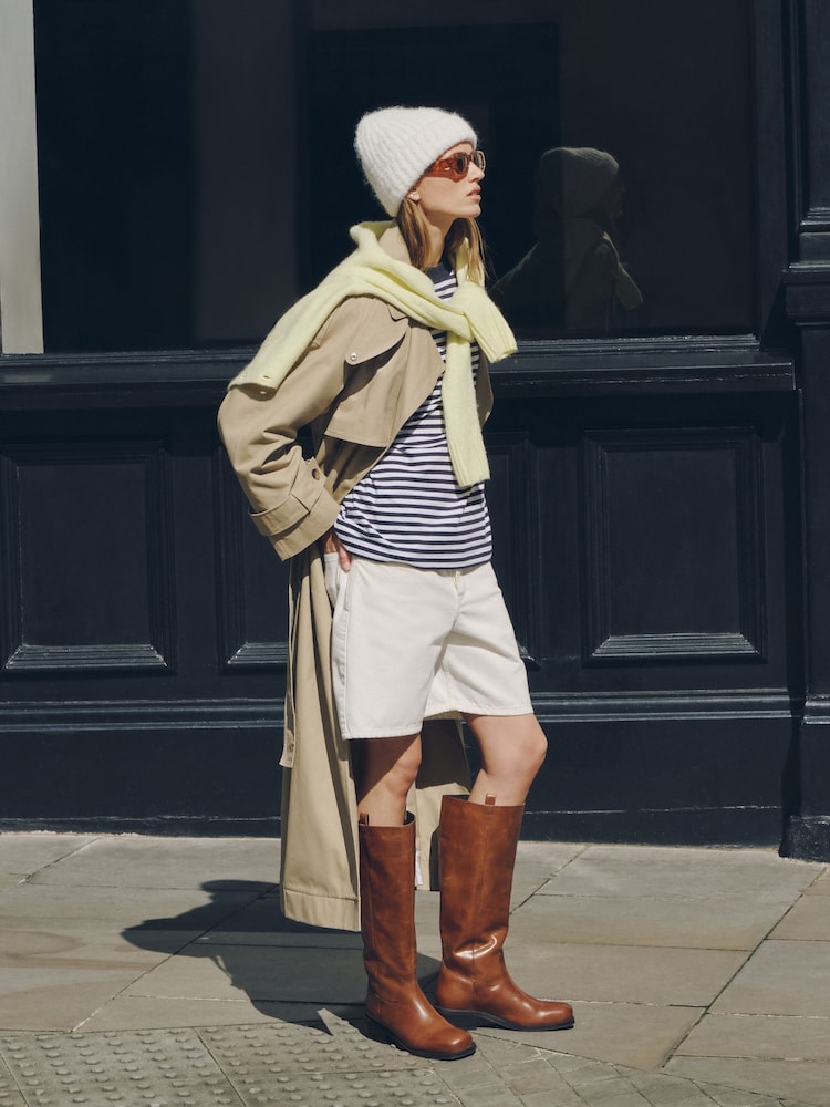 Cream Ribbed Beanie Hat - Image 2 of 6
