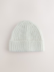 Cream Ribbed Beanie Hat - Image 4 of 6