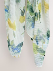 Blue/Yellow Floral Plisse Lightweight Scarf - Image 6 of 6