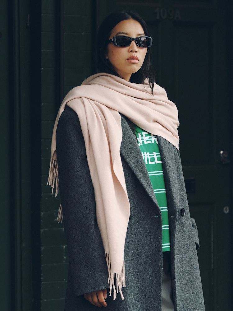 Açıq Çəhrayı - Ortaçəkili Scarf - 8şəkildən 2 şəkil