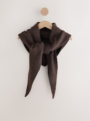 Schokoladenbraun - Large Ribbed Triangle Scarf - Bild 3 von 5