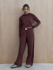 self. Washed Berry Soft Touch Long Sleeve Pyjamas - Image 2 of 4