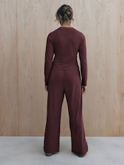 self. Washed Berry Soft Touch Long Sleeve Pyjamas - Image 3 of 4
