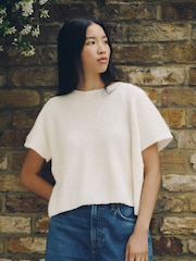Cream Tie Back Knitted Tank Top - Image 2 of 7