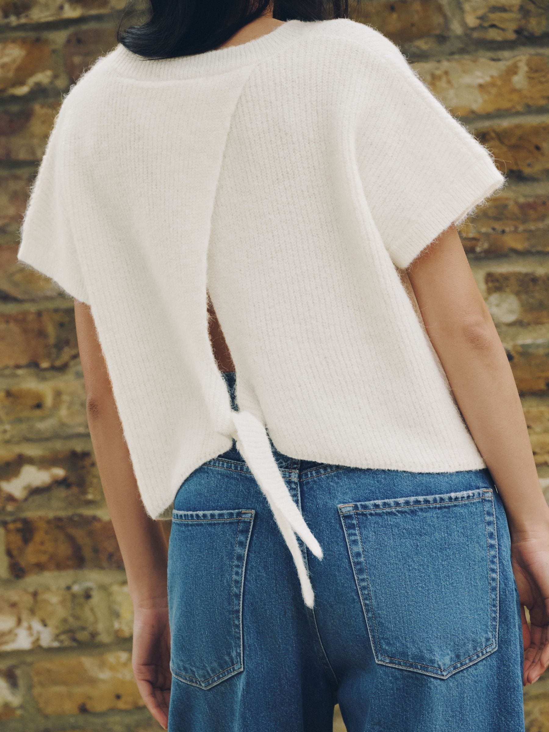 Buy Cream Tie Back Knitted Tank Top from the Next UK online shop