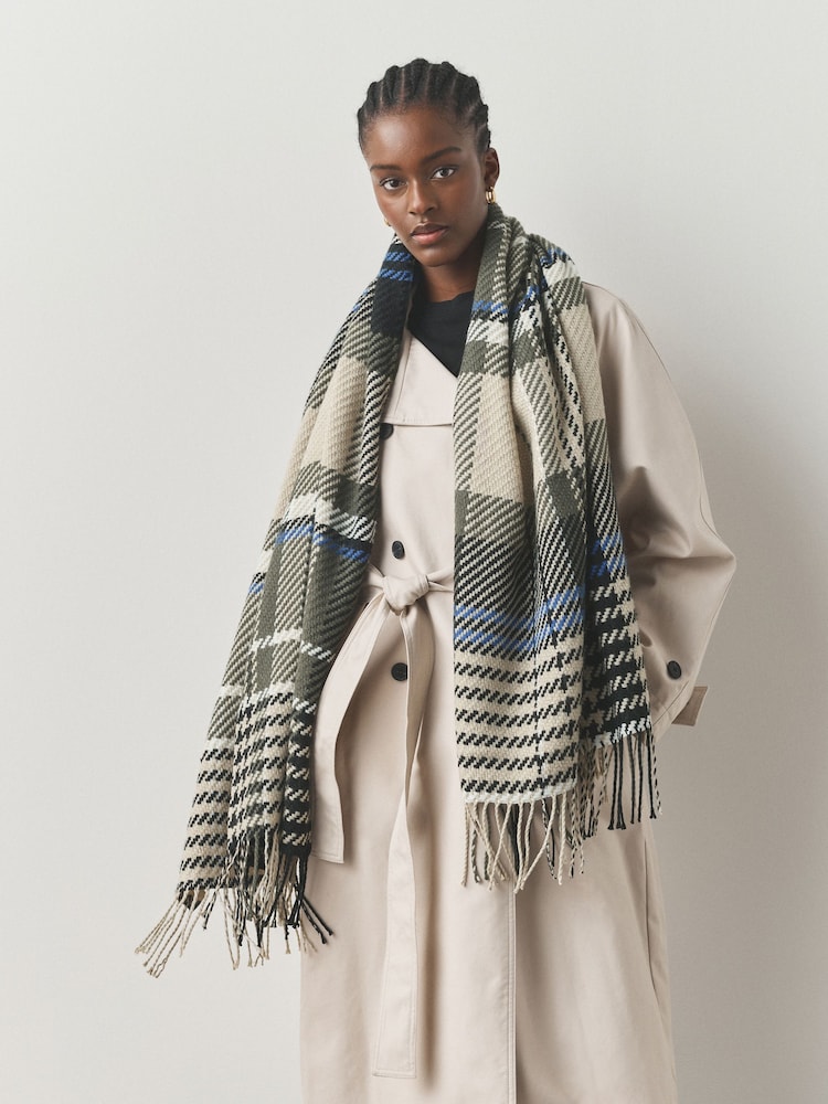 Monochrome Check - Ortaçəkili Scarf - 7şəkildən 1 şəkil