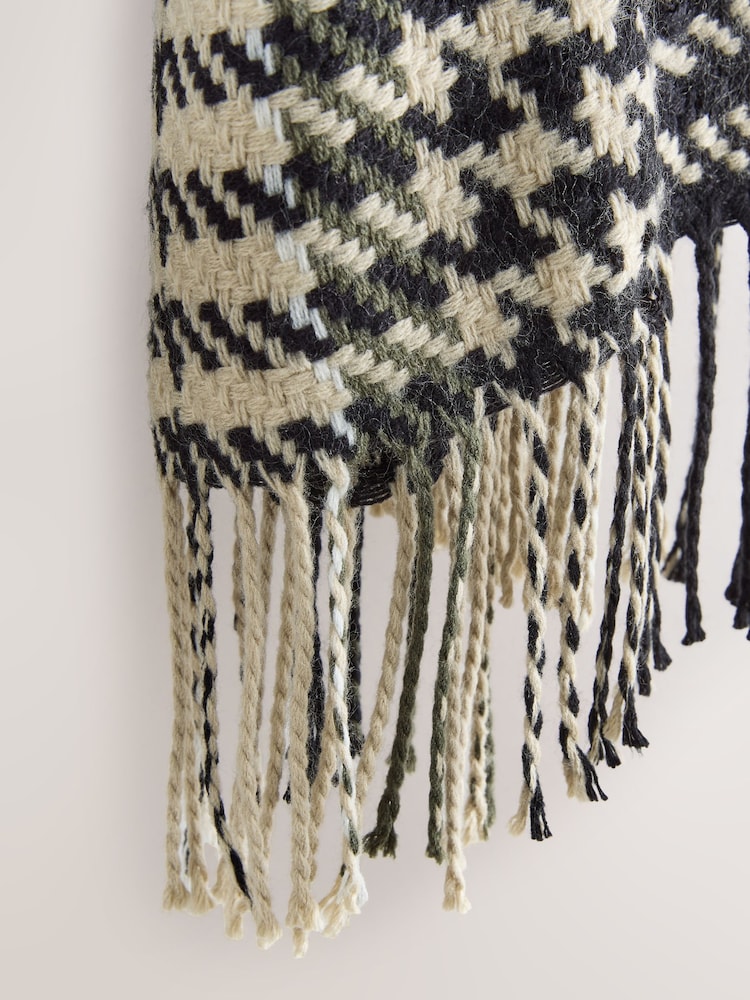 Monochrome Check - Ortaçəkili Scarf - 7şəkildən 7 şəkil