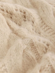 Ecru Cream Pointelle Cable Knitted Tank - Image 6 of 7