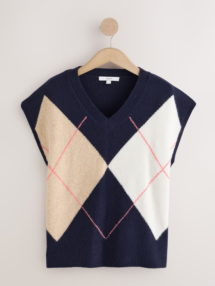 Navy Argyle Tank - Image 1 of 3