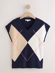 Navy Blue Argyle Tank - Image 6 of 8