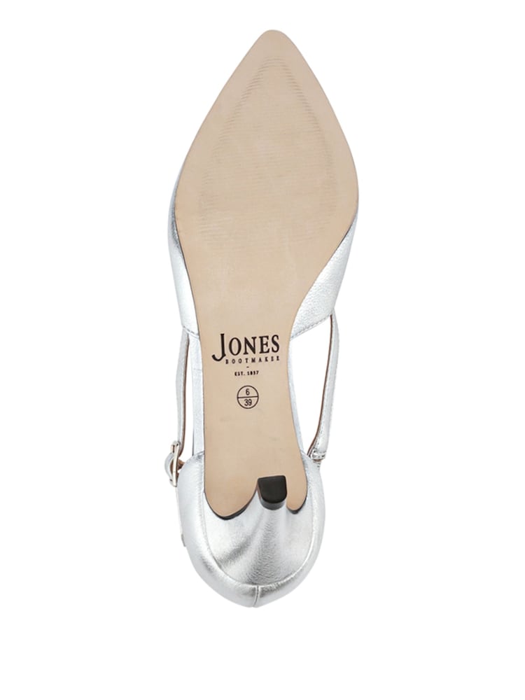 فضي معدني - حذاء كورت جلدي بكعب عال رفيع من Jones Bootmaker - Image 5 of 5 فضي معدني - حذاء كورت جلدي بكعب عال رفيع من Jones Bootmaker - Image 5 of 5