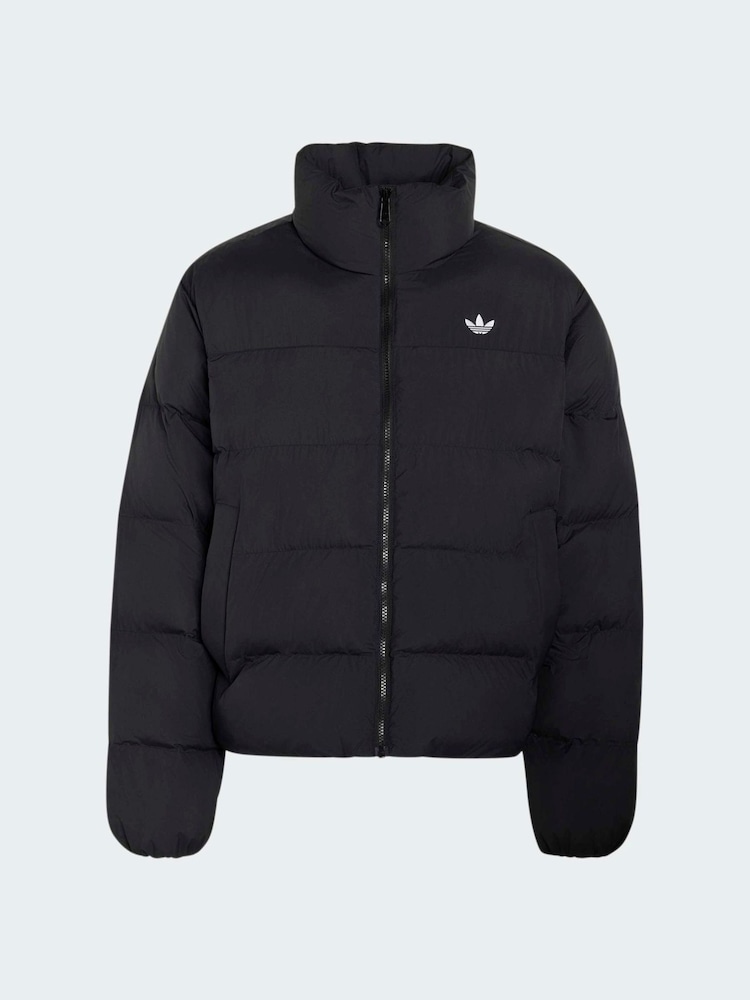 Melns - adidas Originals Stand Collar Regening jaka - Attēls 5 no 5