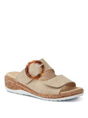 Pavers Cream Wide Fit Dual-Fasten Mules - Image 1 of 5