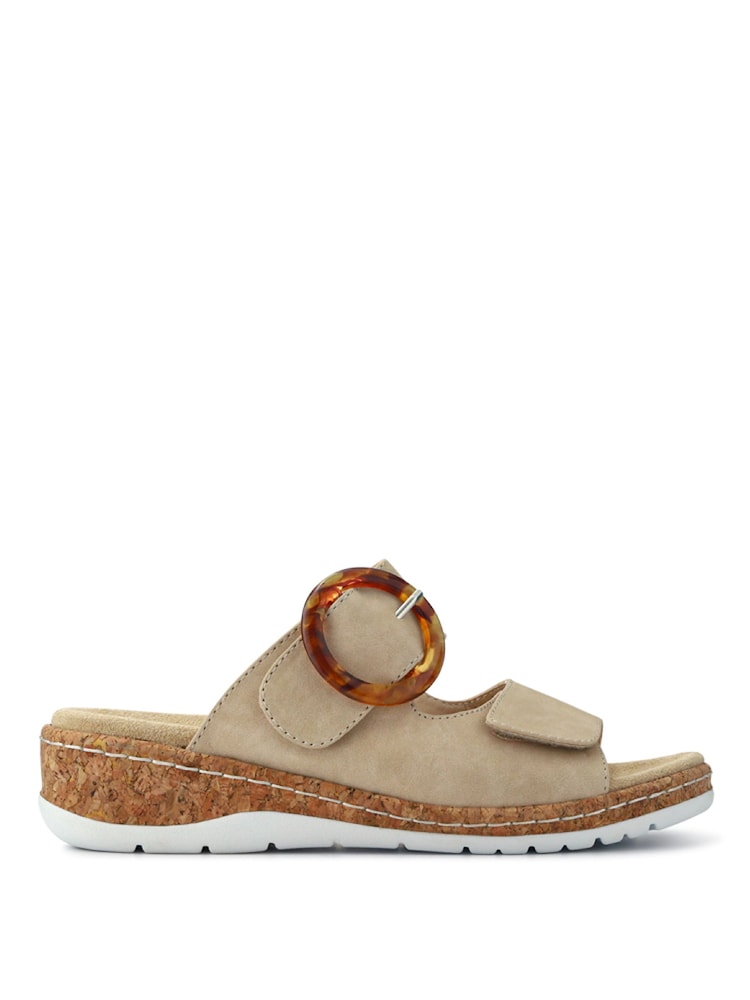 Pavers Cream Wide Fit Dual-Fasten Mules - Image 2 of 5