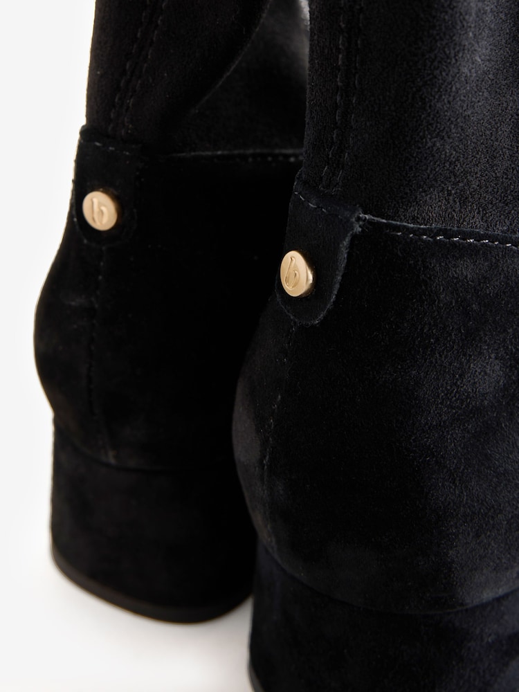 B by Ted Baker Black Leather Sock Knee High Boots - Image 7 of 7