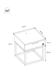 XR Living Oak Black Denver Side Table with App Control LED Lights - Image 3 of 6