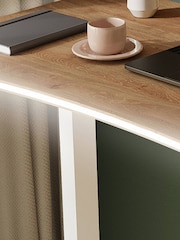 XR Living Oak White Office Desk with Wireless Charging and LED Lights - Image 3 of 6