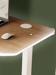 XR Living Oak White Office Desk with Wireless Charging and LED Lights - Image 4 of 6