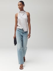 Mid Blue Straight Leg Mid Low Rise Jeans - Image 1 of 8